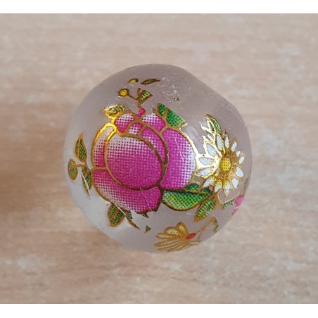 Glasperlen transparent/pink-gold