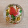Glasperlen transparent/rot-gold