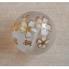 Glasperlen transparent/weiss-gold