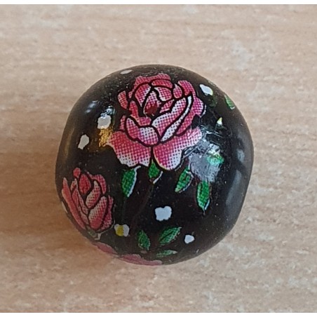Glasperlen schwarz/magenta