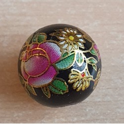 Glasperlen schwarz/pink-gold