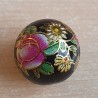Glasperlen schwarz/pink-gold