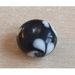 Glasperlen schwarz/weiss