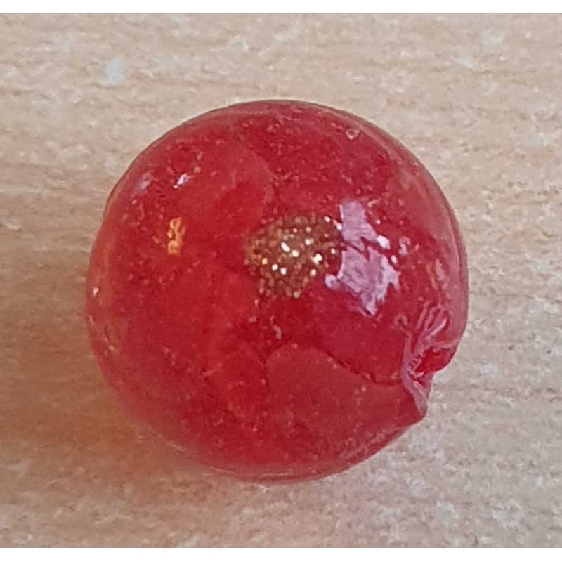 Glasperlen rot/gold