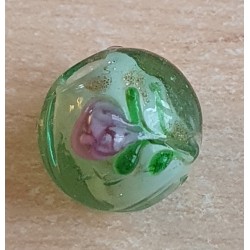 Glasperlen mint/gold