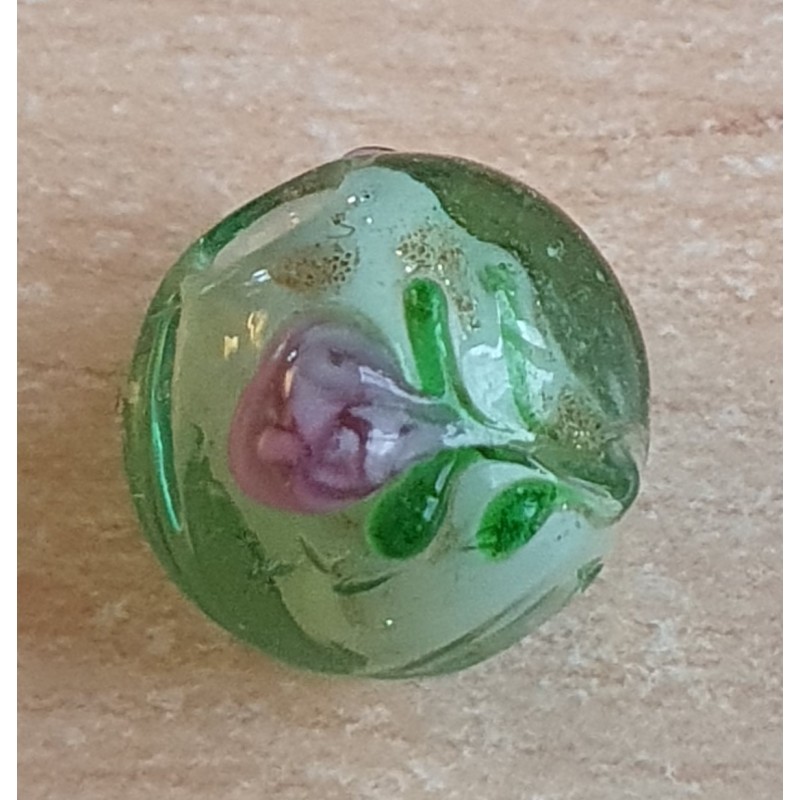 Glasperlen mint/gold