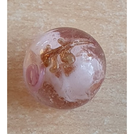Glasperlen rosa/gold