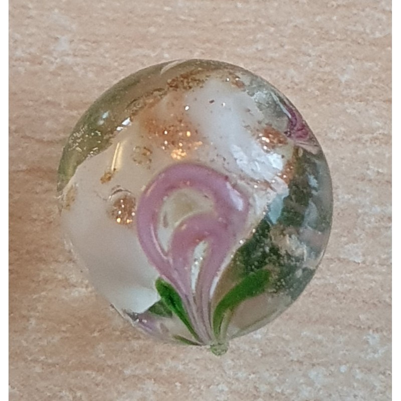 Glasperlen weiss/gold