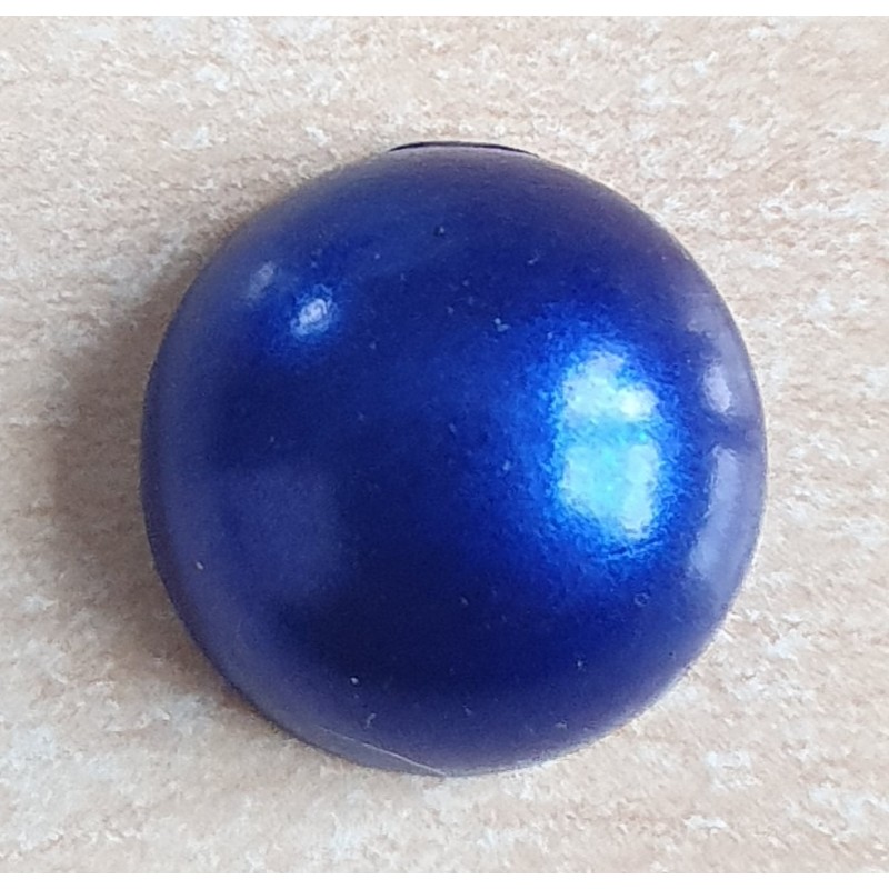 Halbe Perle ohne Loch Rund royalblau
