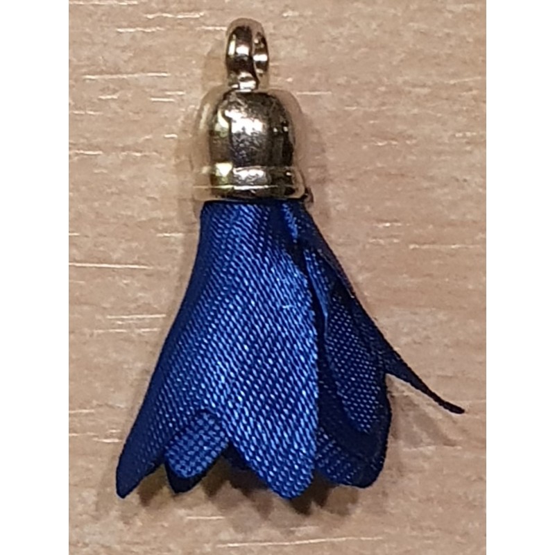 Stoff Quasten blau