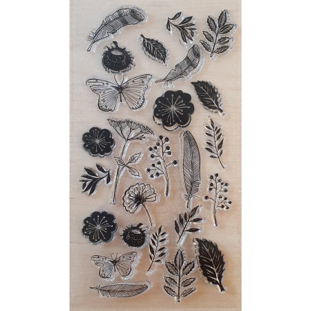 Clear Stamps Federn/Blumen