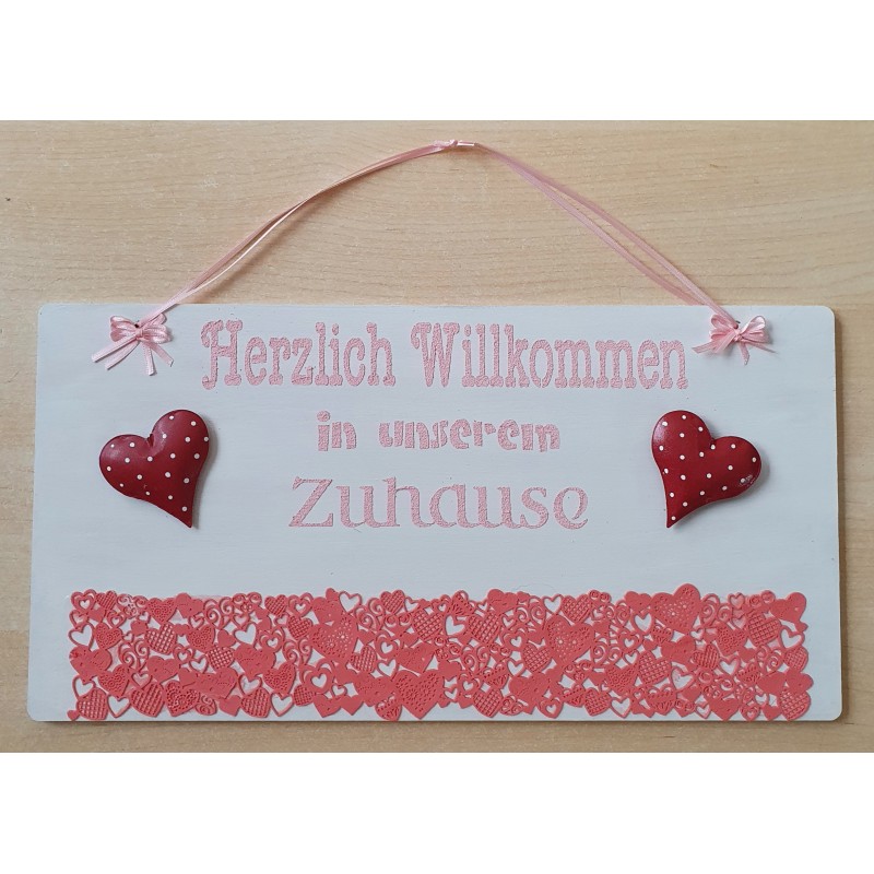 Schild Willkommen