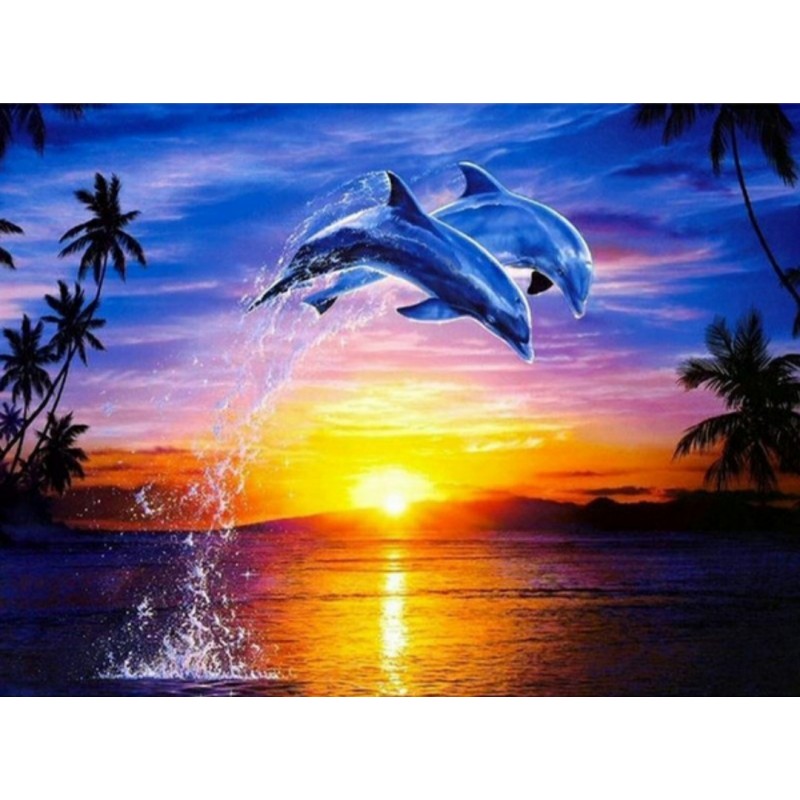 3D Diamant Pixel Bild Delphine