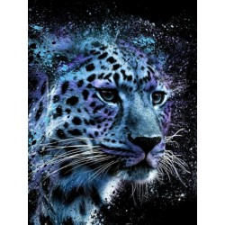 3D Diamant Pixel Bild Leopard