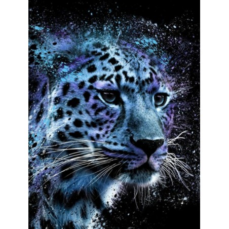 3D Diamant Pixel Bild Leopard