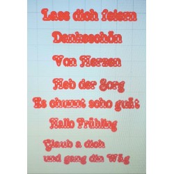 Schablone verschiedene Wörter 3