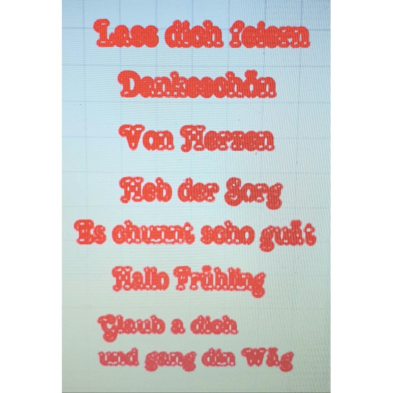 Schablone verschiedene Wörter 3
