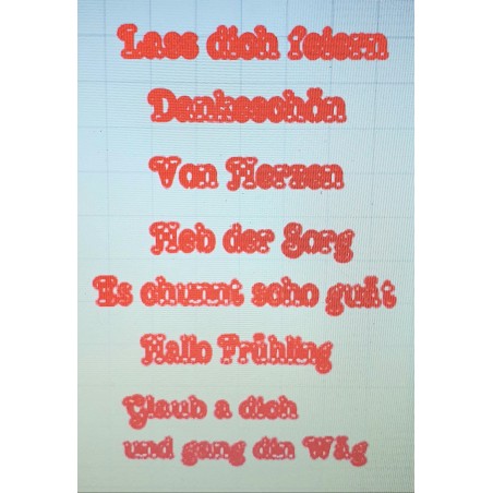 Schablone verschiedene Wörter 3