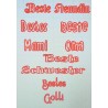 Schablone verschiedene Wörter 6