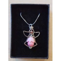 Kette mit Engelanhänger rosa