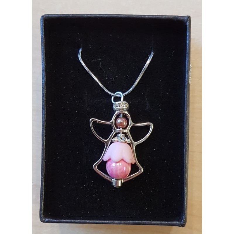 Kette mit Engelanhänger rosa