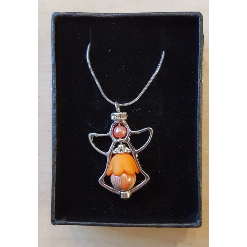 Kette mit Engelanhänger orange