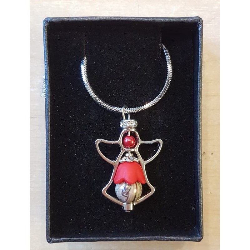 Kette mit Engelanhänger rot