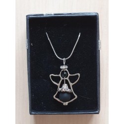 Kette mit Engelanhänger schwarz