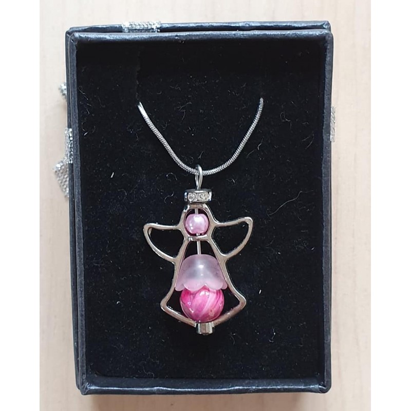 Kette mit Engelanhänger rosa
