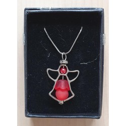 Kette mit Engelanhänger rot