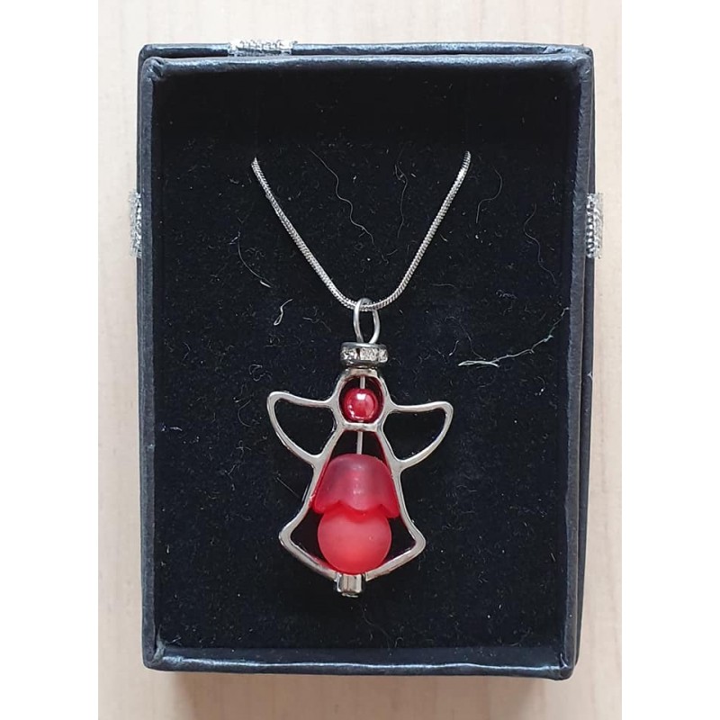Kette mit Engelanhänger rot