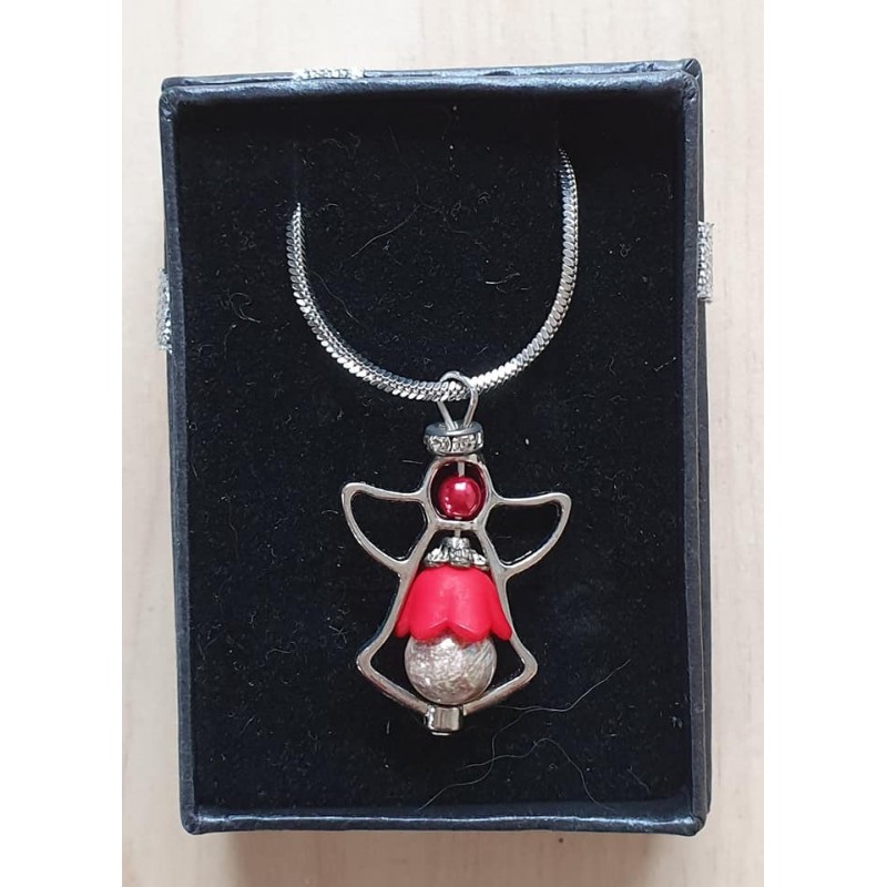 Kette mit Engelanhänger rot