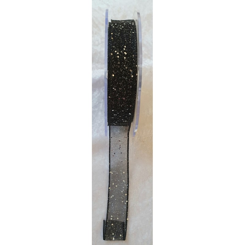 Organza Band schwarz/silber