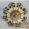 Möbelknopf Porzellan creme/schwarz