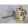 Möbelknopf Porzellan creme/schwarz