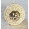 Möbelknopf Porzellan weiss/beige