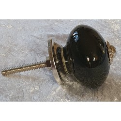 Möbelknopf Porzellan schwarz