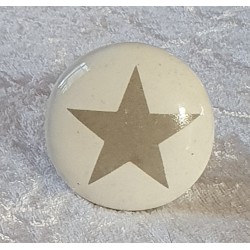 Möbelknopf Porzellan weiss/grau mit Stern
