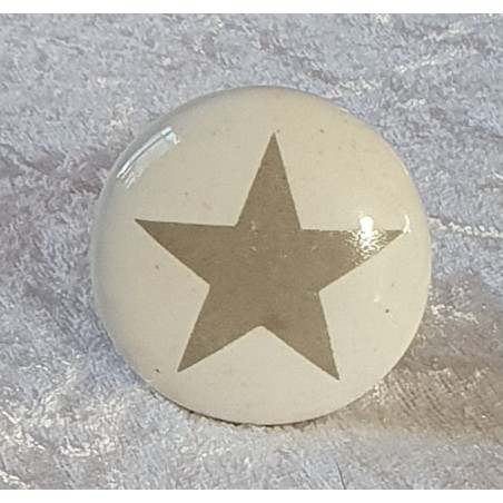 Möbelknopf Porzellan weiss/grau mit Stern