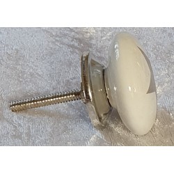 Möbelknopf Porzellan weiss/grau mit Stern