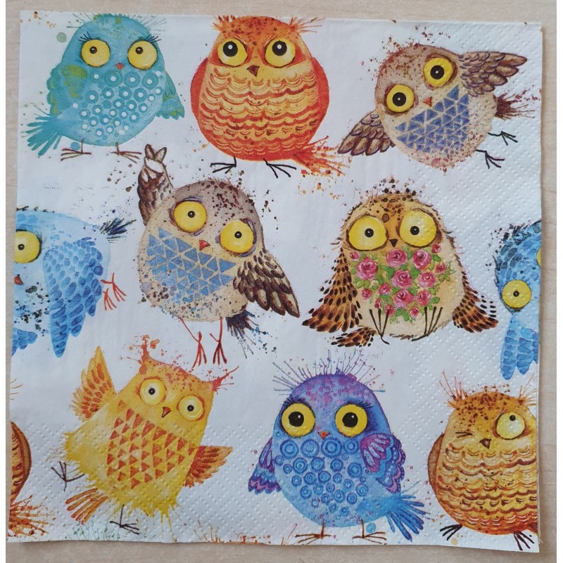 Serviette Eulen