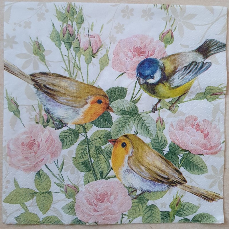 Serviette Vögel