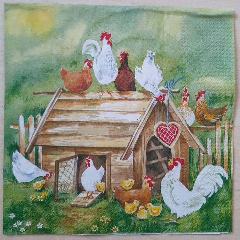 Serviette Hühnerstall