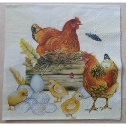 Serviette Hahn/Henne
