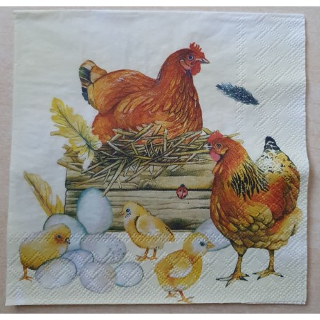 Serviette Hahn/Henne
