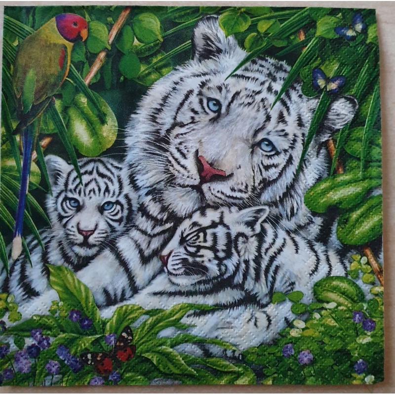 Serviette weisser Tiger