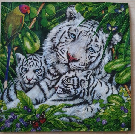 Serviette weisser Tiger