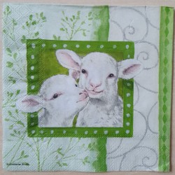 Serviette Lamm grün