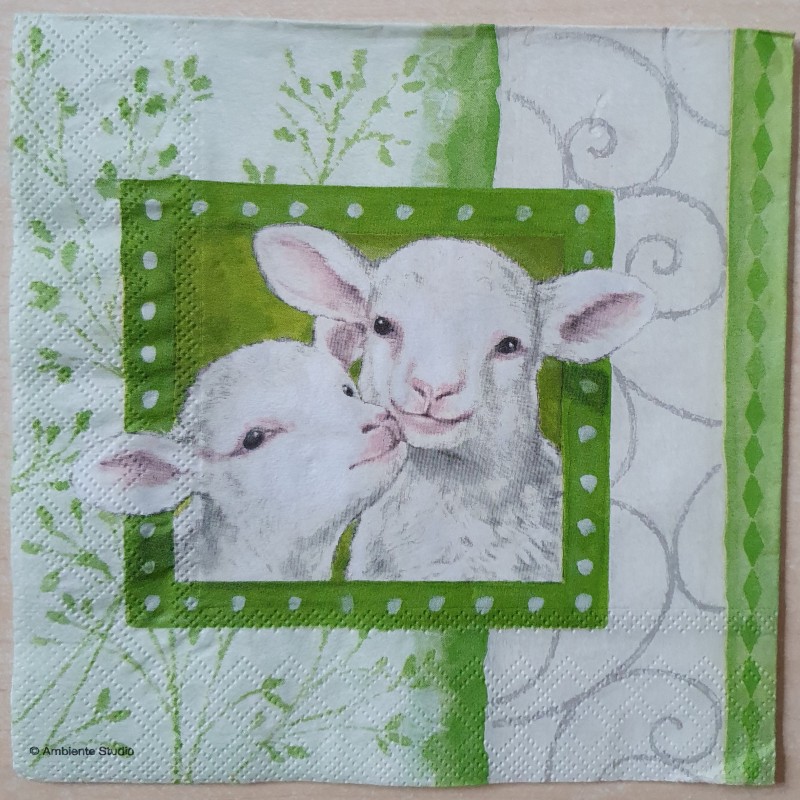 Serviette Lamm grün
