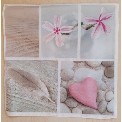 Serviette Herz/Feder